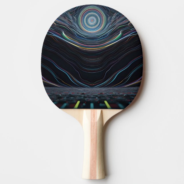 Glitch darkness horror trip colourful ping pong paddle (Front)