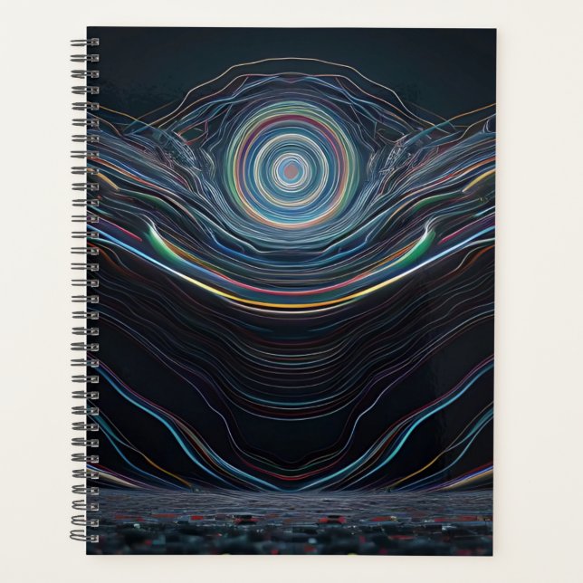 Glitch darkness horror trip colourful planner (Front)