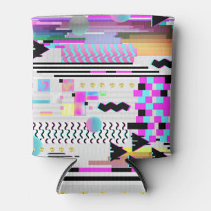Glitch Design: Cyberpunk Seamless Pattern Can Cooler
