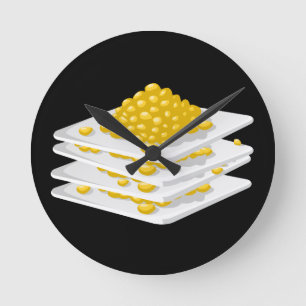 Glitch Food corn off the cob Round Clock