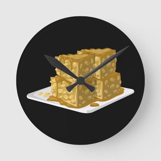 Glitch Food oaty cake Round Clock (Front)