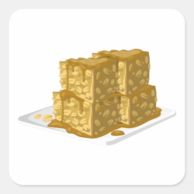 Glitch Food oaty cake Square Sticker (Front)