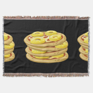 Glitch Food papl upside down pizza Throw Blanket