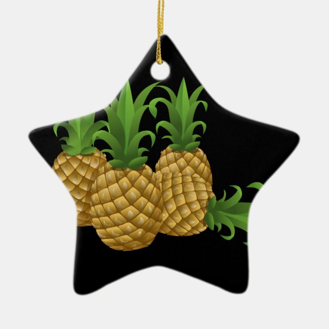 Glitch Food pineapple Ceramic Tree Decoration (Front)