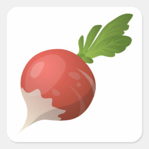 Glitch Food radish Square Sticker