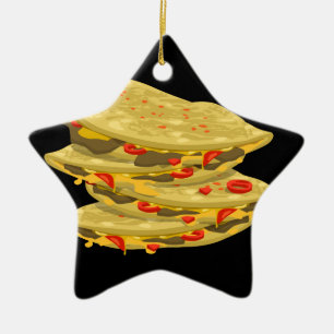Glitch Food spicy quesadilla Ceramic Tree Decoration