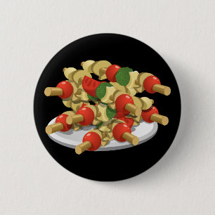 Glitch Food super veggie kebabs 6 Cm Round Badge
