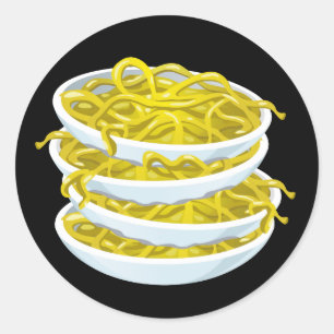 Glitch Food tangy noodles Classic Round Sticker