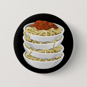Glitch Food tasty pasta 6 Cm Round Badge