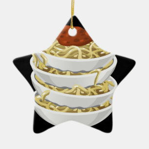 Glitch Food tasty pasta Ceramic Tree Decoration