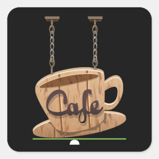 Glitch furniture ceilingdeco cafe sign square sticker