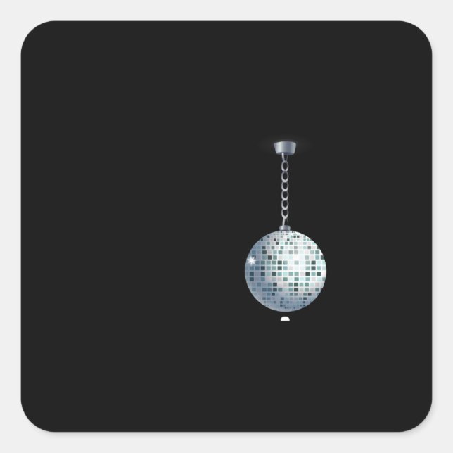 Glitch furniture ceilingdeco disco ball square sticker (Front)