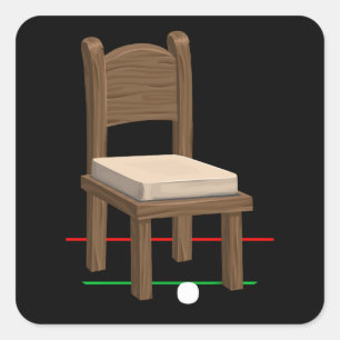 Glitch furniture chair chair wood with whitecushio square sticker