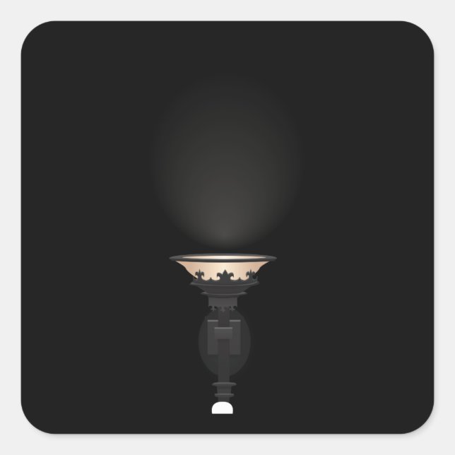 Glitch furniture gothic wall lamp square sticker (Front)