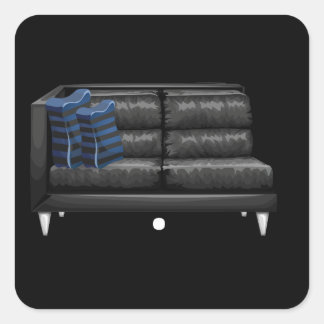Glitch furniture loveseat loveseat blackleather square sticker