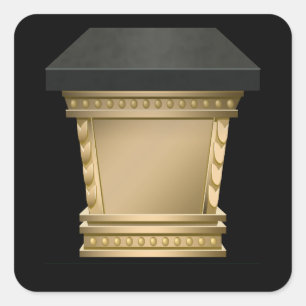 Glitch furniture sidetable golden pedestal square sticker