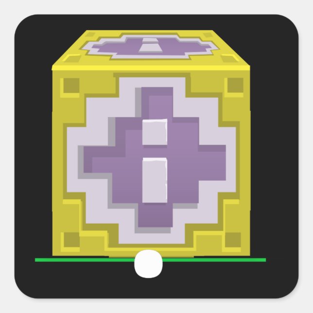 Glitch furniture sidetable img quoin block square sticker (Front)