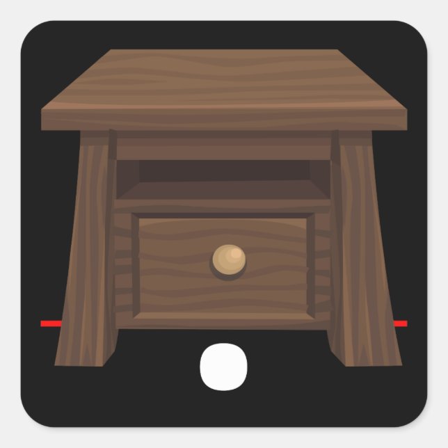 Glitch furniture sidetable wood side table square sticker (Front)