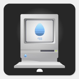 Glitch furniture smalltabledeco vintage egg ][ com square sticker