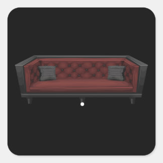 Glitch furniture sofa gentlemen red quilted sofa square sticker