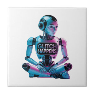❤️GLITCH HAPPENS! Funny Ai Chatbot Companion Memes Ceramic Tile