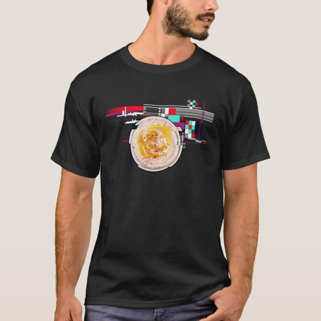 Glitch Hummus Middle Eastern Kitchen Men Women Chi T-Shirt (Front)