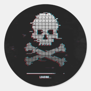 Glitch loading classic round sticker