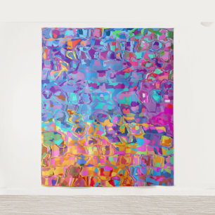 Glitch Mosaic Tiles Colourful Abstract Geometric Tapestry