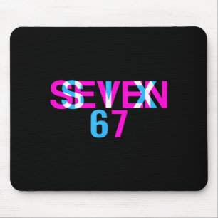 Glitch Optical Illusion Funny Six Seven 67 Meme Ge Mouse Pad