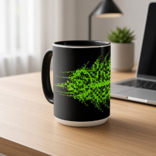 Glitch Pixel Code Fish  Mug