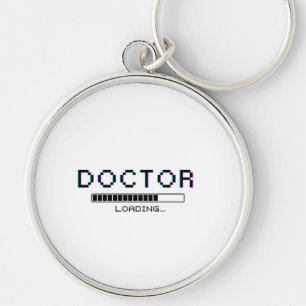 Glitch Pixel Doctor Loading Humor Key Ring