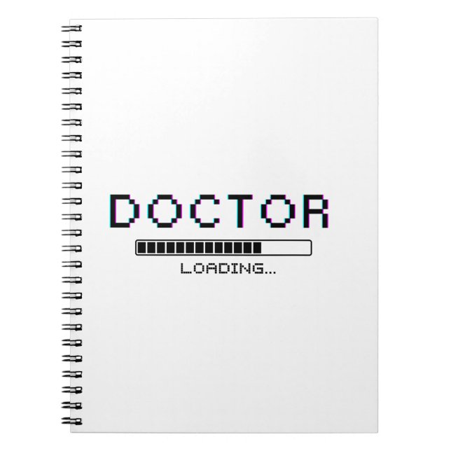 Glitch Pixel Doctor Loading Humor Notebook (Front)