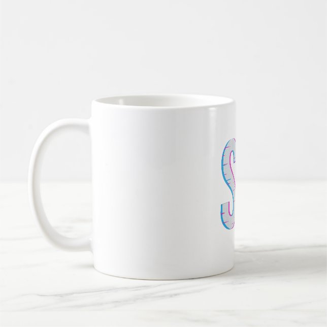 Glitch Pixel "SIP" Coffee Design Mug (Left)