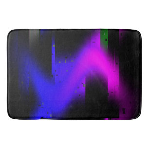 Glitch Plasma Black Bath Mat