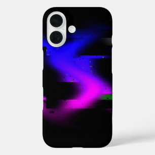 Glitch Plasma Black iPhone 16 Case