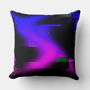 Glitch Plasma Black Cushion