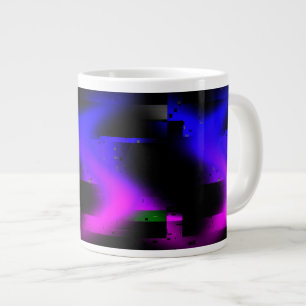 Glitch Plasma Black Large Coffee Mug