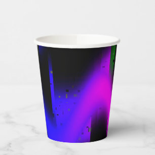 Glitch Plasma Black Paper Cups