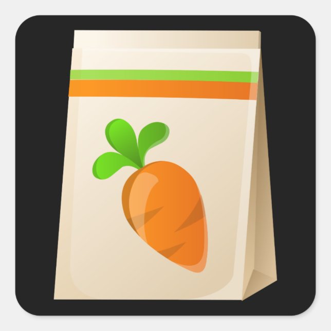 Glitch Seeds seed carrot Square Sticker (Front)