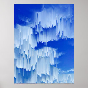 Glitch Sunset Landscape Decor