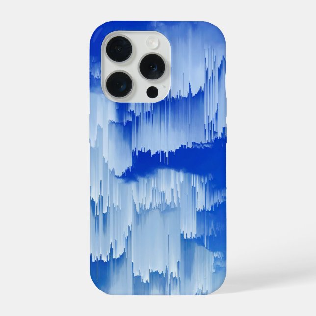 Glitch Sunset Landscape Decor iPhone Case (Back)
