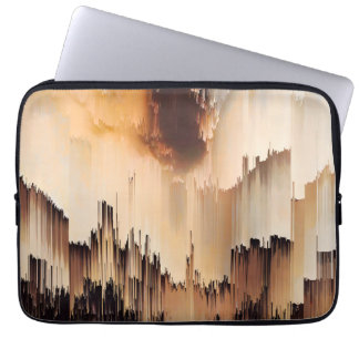 Glitch Sunset Sky Abstract Art Laptop Sleeve