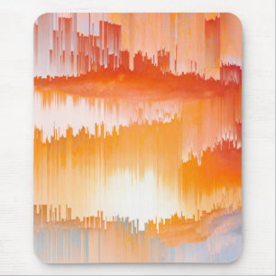 Glitch Sunset Sky Abstract Art Mouse Pad