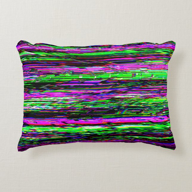Glitch tech abstract pattern decorative cushion (Front)