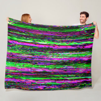 Glitch tech abstract pattern fleece blanket