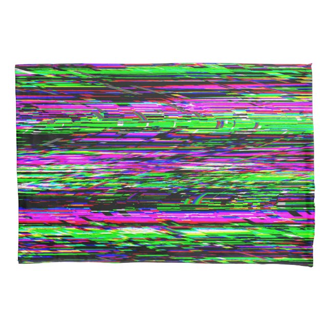 Glitch tech abstract pattern pillowcase (Front)