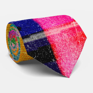 Glitch tech abstract pattern print tie