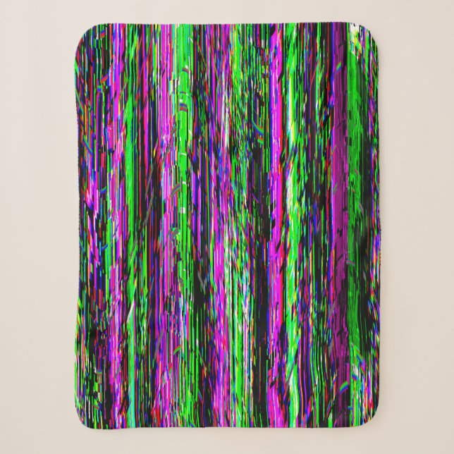 Glitch tech abstract pattern sherpa blanket (Front)