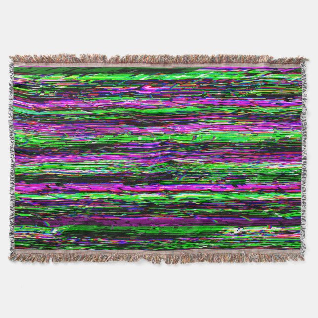 Glitch tech abstract pattern throw blanket (Front)