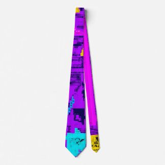 Glitch tech abstract pattern tie